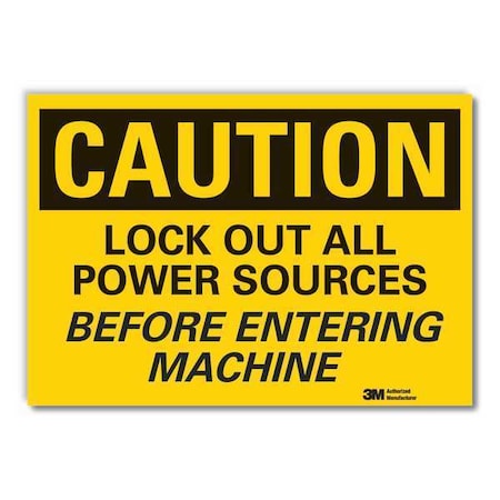 Lyle LCU3-0417-RD_10x7 - Caution Sign,7 in. H,Vinyl, LCU3-0417-RD_10x7