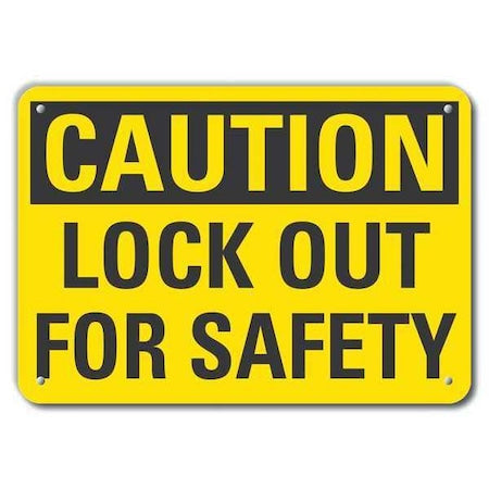 Lyle LCU3-0261-RA_10x7 - Reflective Lockout Tagout Caution Sign, 7 in Height, 10 in Width, Aluminum, Vertical Rectangle