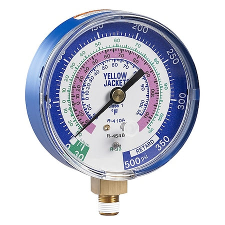 Yellow Jacket 49118 - Test Gauge, 3 1/8 in Dia, Blue