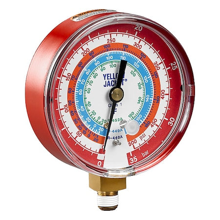 Yellow Jacket 49603 - High Side Gauge, 3 1/8 in Dia, Red