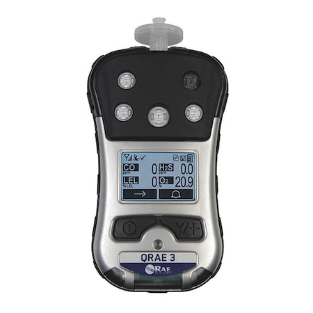 Honeywell M020-11212-141 - QRAE 3 Multi-Gas Detector, IP65, Audible, Vibrating, Visual, Monochrome, 12 hr Battery Life