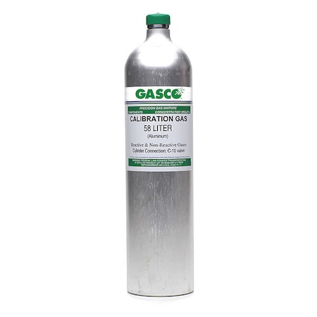Honeywell 600-0057-000 - Calibration Gas, Hydrogen Cyanide, Nitrogen, 58 L, C-10 Connection, +/-10% Accuracy