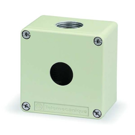 Schneider Electric XAPG19201 - Push Button Enclosure,22mm,1 Hole,Di Cst Zinc