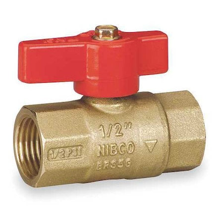 Nibco GB1A - 3/4" FNPT Brass Gas Ball Valve Inline