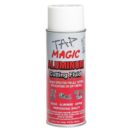 Tap Magic 20012AL - Cutting Fluid, Aluminum, Straight Oil, 12 fl oz, Aerosol Spray Can, Colorless to Pale Yellow