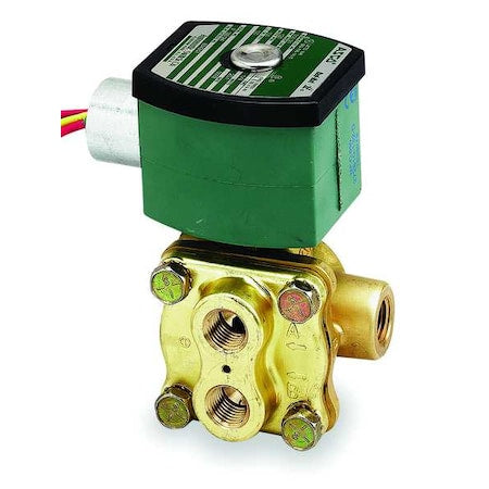 Asco 8342G003P - Solenoid Valve, 4-Way, 2-Position, Universal, 3/8 in Pipe Size, 120 V AC, High Flow, Direct Acting