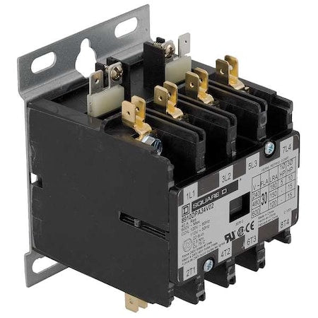 Square D 8910DPA34V09 - Definite Purpose Magnetic Contactor, 208 V-240 V AC, 4 P, Non-Reversing, 3 Phase