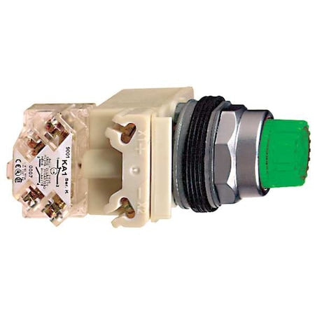 Schneider Electric 9001K2L38LGGH13 - Illuminated Push Button, 30 mm, SPDT, Green