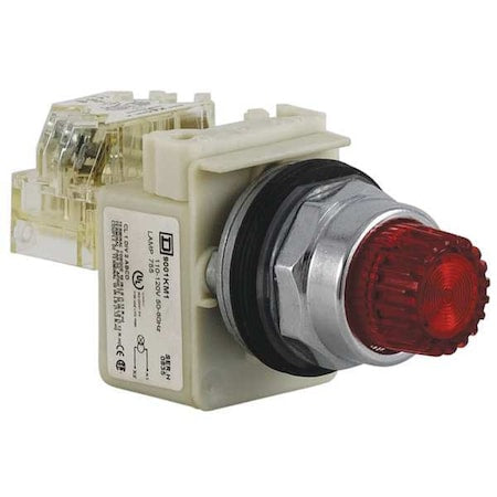 Schneider Electric 9001K2L1RH13 - Illuminated Push Button, 30 mm, 1 NO/1 NC, Red