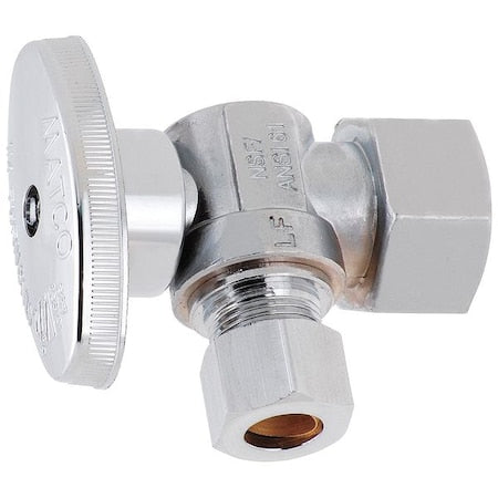 26-1003LF - Water Supply Stop,Brass,1/4-Turn,1/2"