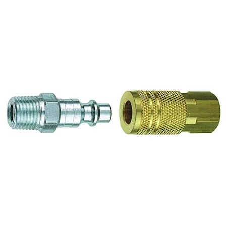 Amflo 13-201 - Hose Coupling Set, 1/4 in Hose Fitting Size, 1/4 in Coupling SIze, Brass, 13-201