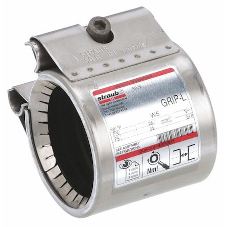 Straub G20200-SI - 1-1/4 in 316 Stainless Steel Grip L Pipe Coupling, Polished Finish, Axial Movement, EPDM Seal