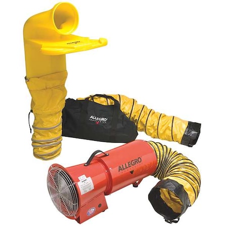 Allegro Industries 9520-14M - Confined Space Fan Kit,Orange,13 5/8" W