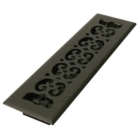 Decor Grates ST212 - Floor Register 3.75 X 13.5, Textured Black, Cast Iron
