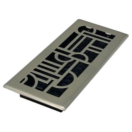 Decor Grates ADH410-NKL - Floor Register 4 x 10, Plated Nickel, Plated Steel