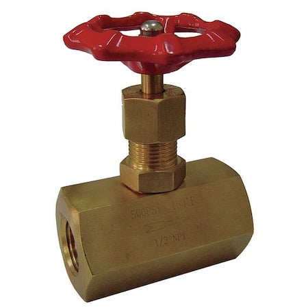 5TUL1 - Needle Valve,1/2 In NPT,500 psi,Brass