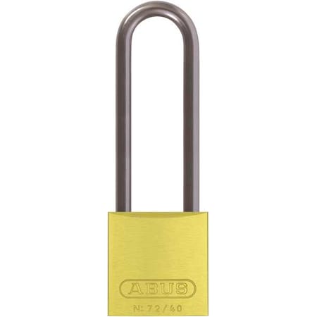 Abus 72 HB/40-75 KA Yellow - Lockout Padlock, Keyed Alike, Aluminum, Yellow, 3 in Shackle Height, 1 9/16 in Body Width