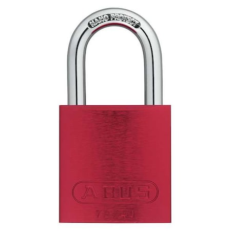 Abus 72 /40 KAx3 Red - Lockout Padlock, Keyed Alike, Aluminum, Red, 1 in Shackle Height, 1 1/2 in Body Width, 3 PK