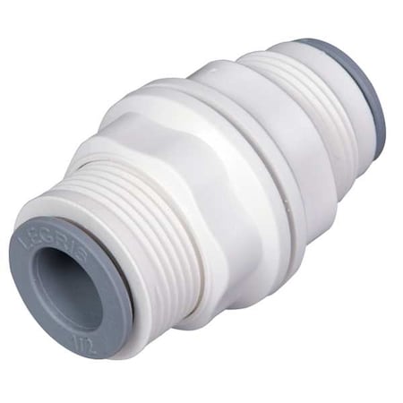 Parker 6316 62 00WP2 - Push-Fit Union Fitting, 1/2 in Tube Size, Bio-Based Nylon, White, 5 PK