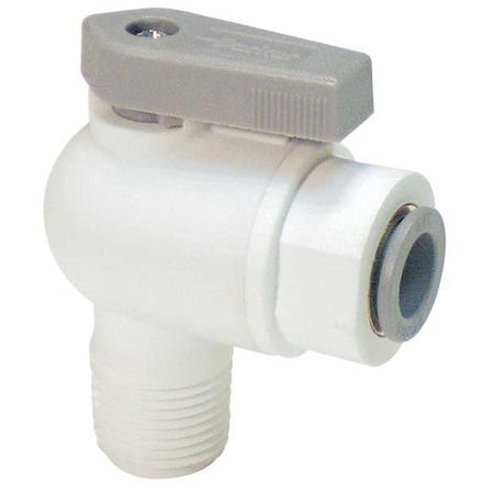 Parker LFPP4VME4 - 1/4" MNPT x Push Polypropylene Ball Valve Angle