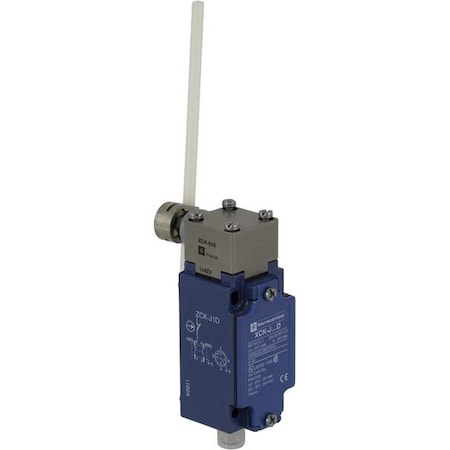 Telemecanique Sensors XCKJ10559D - Heavy Duty Limit Switch, Adjustable Rod, Rotary, 1 NC/1 NO, 4 A at 240 V AC, Actuator Location: Side
