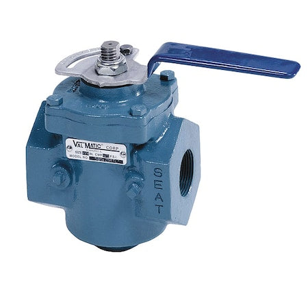 Val-Matic 5801-5RTLK - Plug Valve,1 1/2 In,Lever Operated,CI