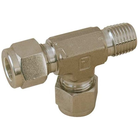 Parker 6MRT4N-316 - 1/4" x 3/8" A-LOK x MNPT SS Male Run Tee
