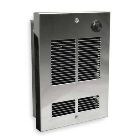 Dayton 5ZK64 - Recessed Electric Wall-Mount Heater, Shallow Recessed or Surface, 1000 W, 120 V AC, Stainless Steel