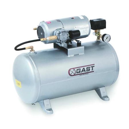 Gast 3HBB-69T-M300AX - Electric Air Compressor, 0.33 hp,1 Stage