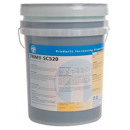 Trim SC520-5G - Cutting and Grinding Fluid, SC520, Semisynthetic, 5 gal, Pail, Blue