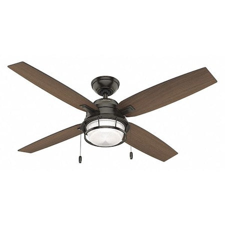 Hunter 59214 - Decorative Ceiling Fan, 52 in Blade Dia, 4 Blades, 3 Speeds, 120 V AC, Bronze