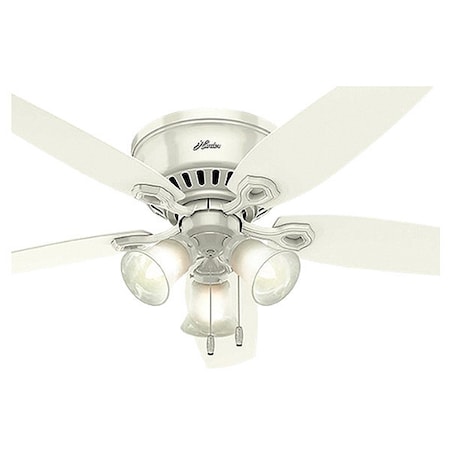 Hunter 53326 - Decorative Ceiling Fan, 52 in Blade Dia, 5 Blades, 3 Speeds, 120 V AC, Snow White