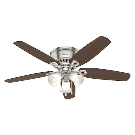 Hunter 53328 - Decorative Ceiling Fan, 56 in Blade Dia, 5 Blades, Variable Speeds, 120 V AC, Brushed Nickel