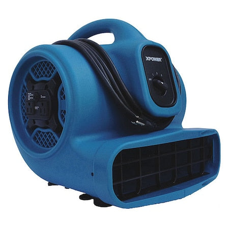 Xpower X-400A - Air Mover W/ Power Outlets for Daisy Chain, 1/4 HP, 1600 CFM, 3 Amps, 4 Positions, 3 Speeds