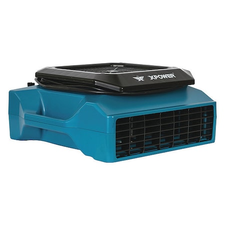 Xpower XL-730A - Low Profile Air Mover W/ GFCI Power Outlets for Daisy Chain (ABS), 1/3 HP, 1150 CFM, 2.8 Amps, 2 Positions, 5 Speeds