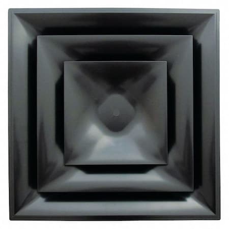 American Louver STR-C-12BK - 12 in Square 3 Cone Diffuser, Black