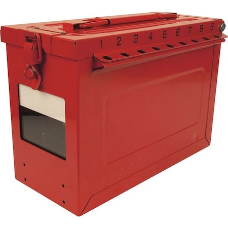 Master Lock S602 - Group Lockout Box,Red,9-1/16" H