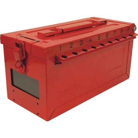 Master Lock S600 - Group Lockout Box,Red,5-43/64" H
