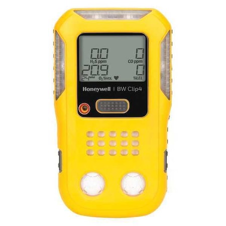 Honeywell Bw BWC4-Y-N - BW Clip Multi-Gas Detector, Audible, Vibrating, Visual, LCD, 2 yr Battery Life