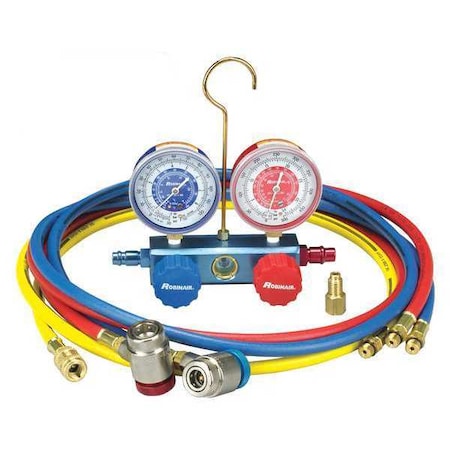 Robinair 41234 - Manifold Gauge Set,6 ft L,3 1/8 in Gauge