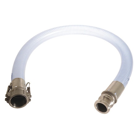 Continental NTF300-08CE-G - Food Grade Hose,3" ID x 8 ft.,Clear