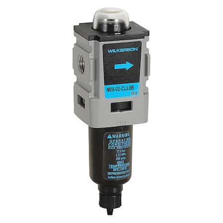 Wilkerson M08-02-BL00B - Compressed Air Filter, 0.5 micron Rating, Overall Width: 1.56 in