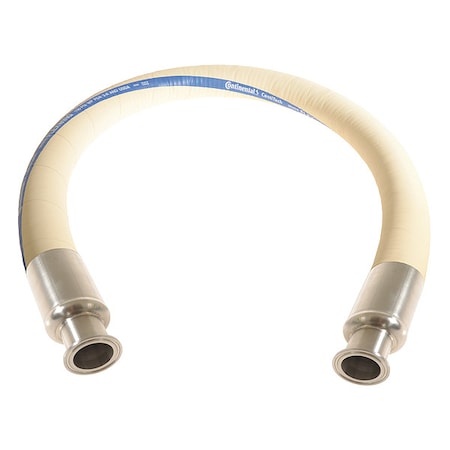 Continental FTH100-15TC-G - Food Grade Hose,1" ID x 15 ft.,White