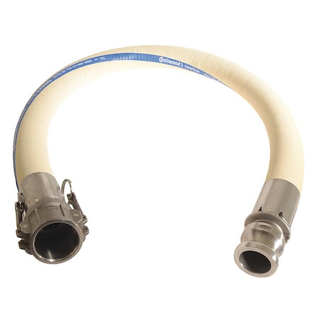 Continental FTH200-25CE-G - Food Grade Hose,2" ID x 25 ft.,White