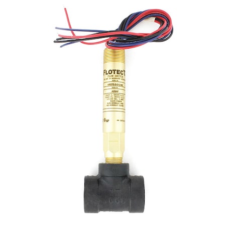 Dwyer Instruments V6EPB-B-D-2-MI - Mini-size flow switch, brass upper and lower body, 3/4" NPT, iron tee.