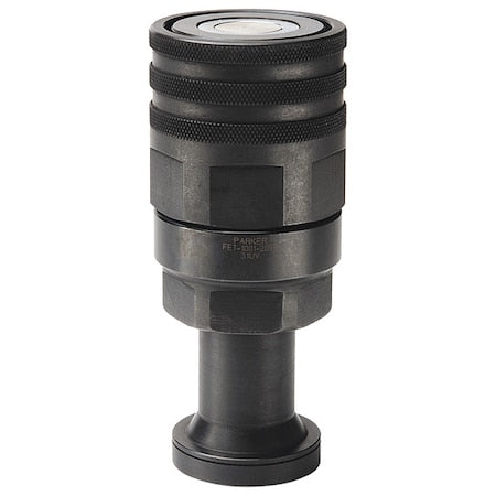 Parker FET-751-16SF - Hydraulic Quick Connect Hose Coupling, Steel Body, Thread-to-Connect Lock, 9/16"-18 Thread Size