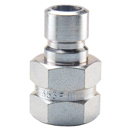 Parker PN354F - Hydraulic Quick Connect Hose Coupling, Brass Body, Push-to-Connect Lock, 1/2"-18 Thread Size
