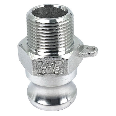 PLE116 - Cam and Groove Adapter, 3/4", 316 SS, Fitting Type: MNPT