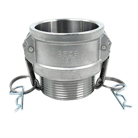 PLE131 - Cam and Groove Coupling, 2-1/2", 316 SS, Coupling Type: Type B