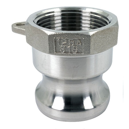 N/A PLE83 - Cam and Groove Adapter,1-1/4",316 SS